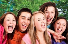Smiling teens