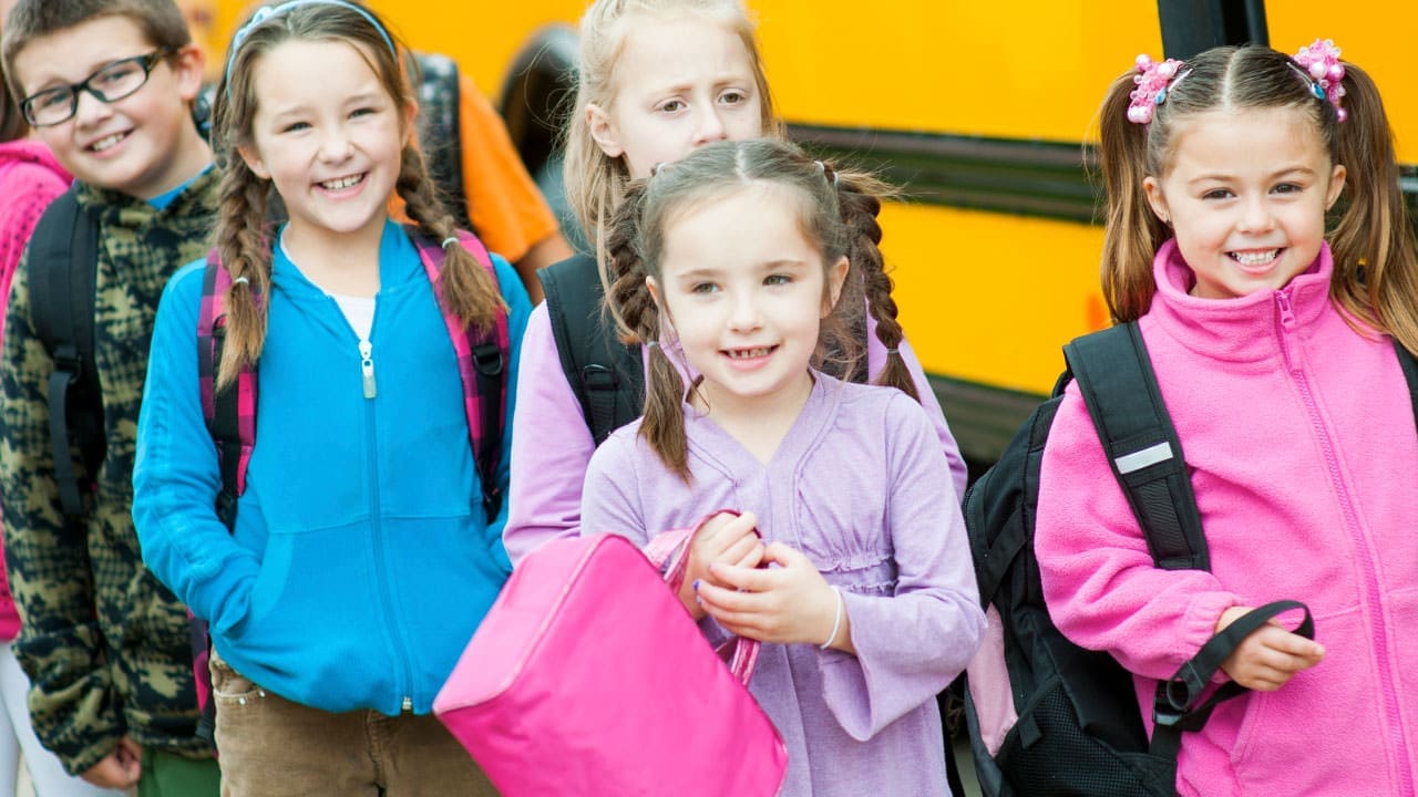 Kids Boarding Bus
