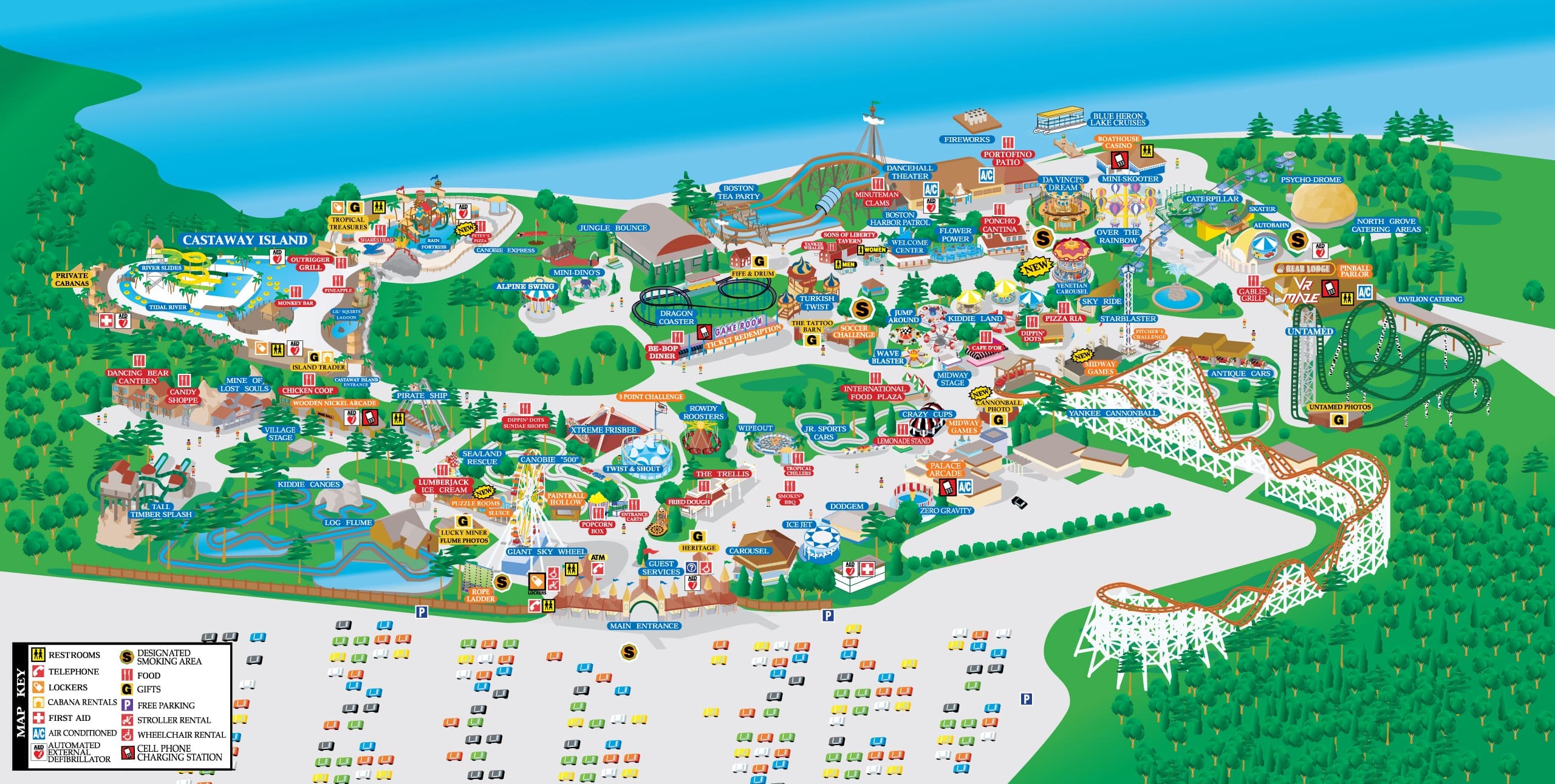 Canobie Lake Park Map Park Map | Canobie Lake Park